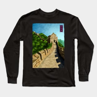 The Great Wall of China - Black Long Sleeve T-Shirt